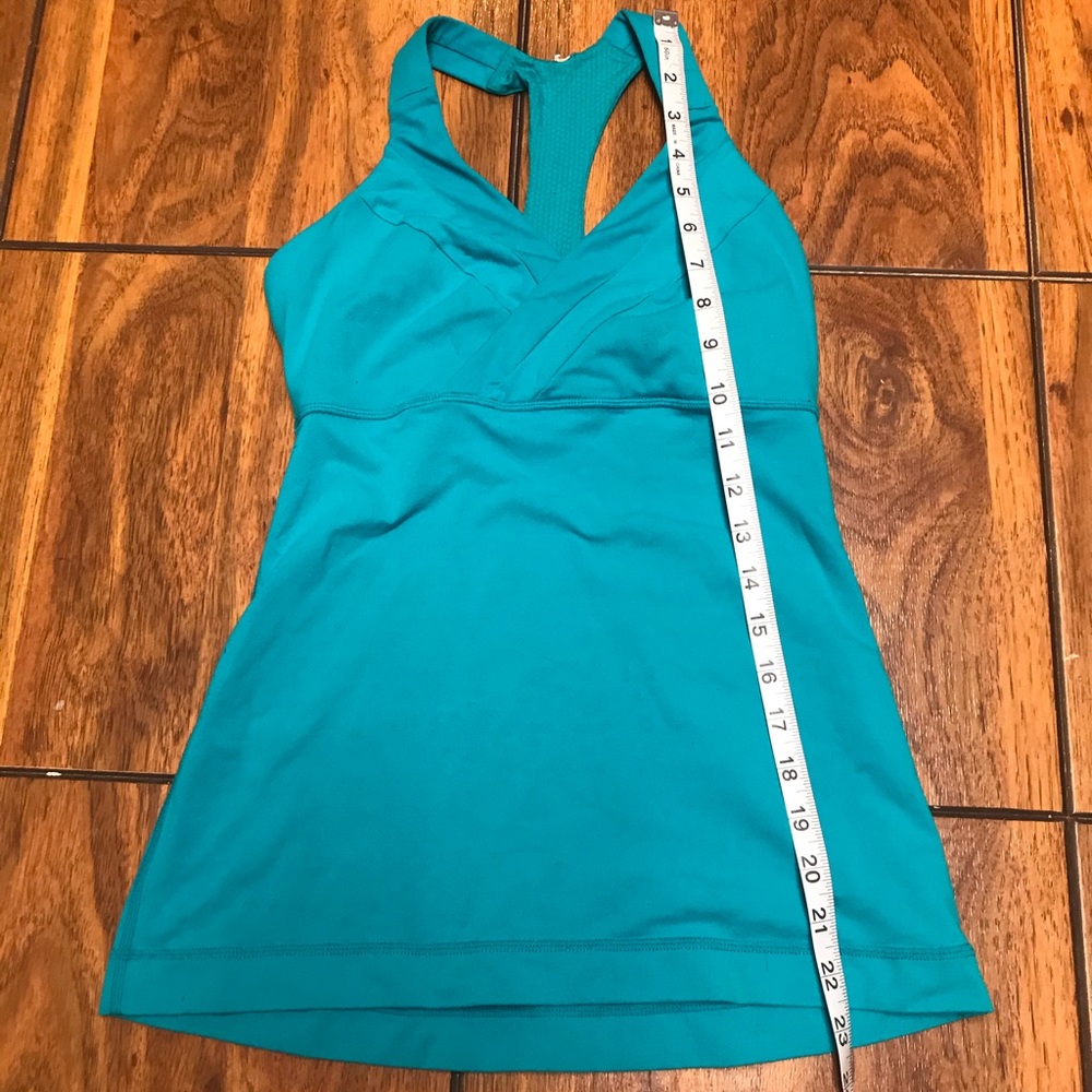 Lululemon Deep Breath Tank Top" Turquoise-Size 4 Good Condition - Picture 9 of 11